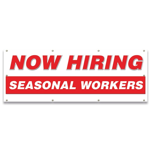 Signmission Now Hiring Seasonal Workers Banner Apply Inside Accepting Application Single Sided B-96-30303 - main